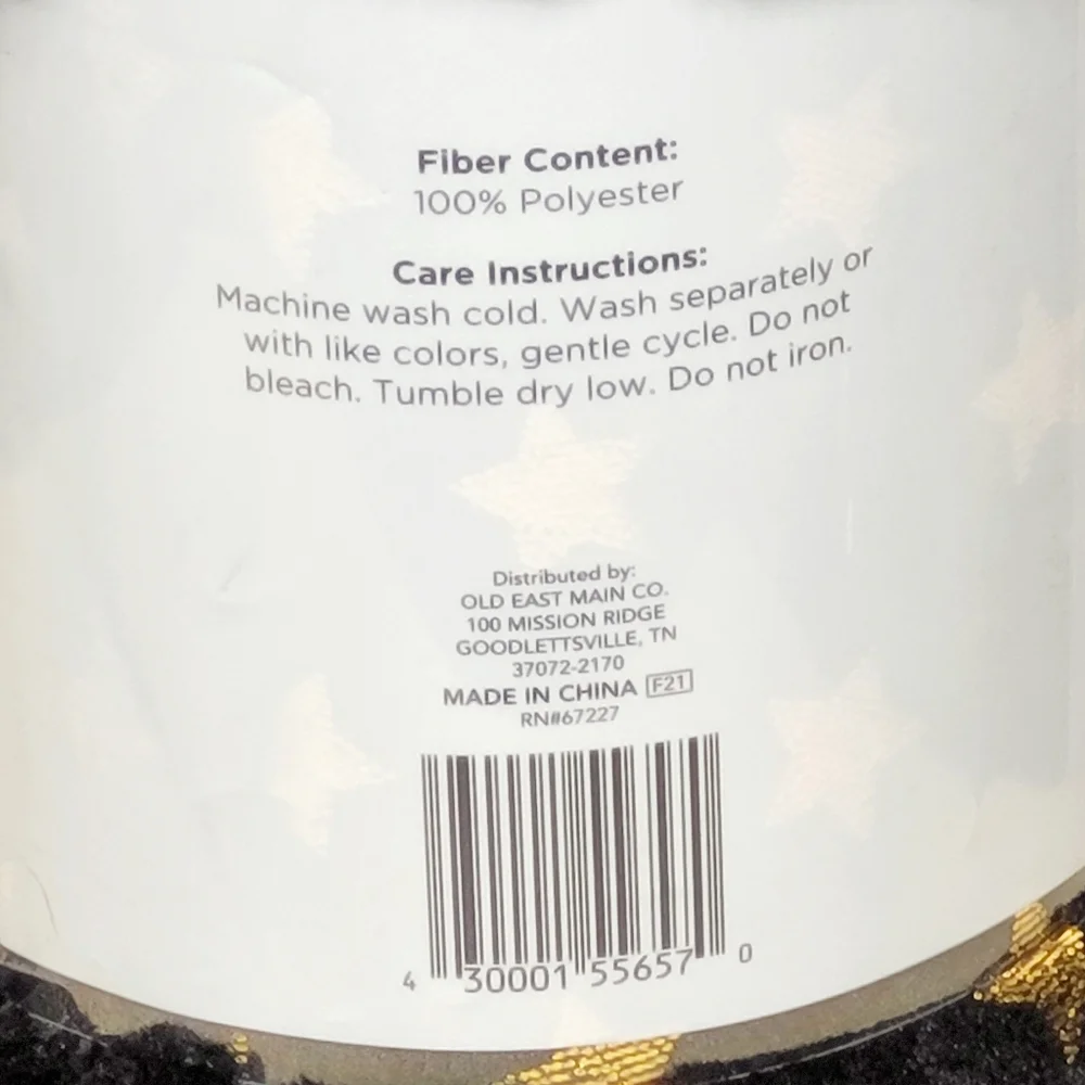 NWT Comfort Bay Black with Gold Stars 50"x60" Soft & Cuddly Throw - Picture 3 of 3